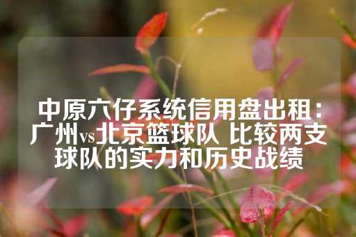 中原六仔系统信用盘出租：广州vs北京篮球队 比较两支球队的实力和历史战绩-第1张图片-皇冠信用盘出租