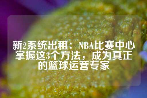 新2系统出租：NBA比赛中心掌握这3个方法，成为真正的篮球运营专家