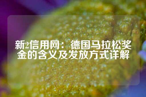 新2信用网：德国马拉松奖金的含义及发放方式详解