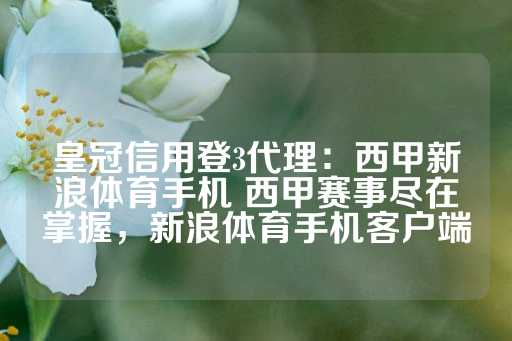 皇冠信用登3代理：西甲新浪体育手机 西甲赛事尽在掌握，新浪体育手机客户端