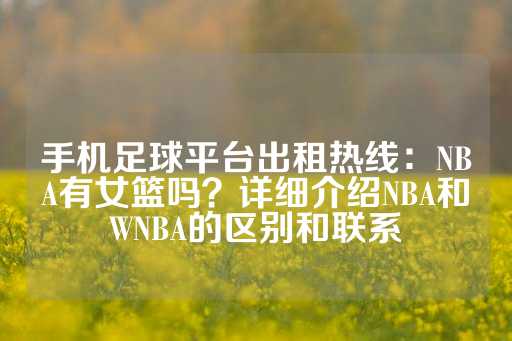 手机足球平台出租热线：NBA有女篮吗？详细介绍NBA和WNBA的区别和联系-第1张图片-皇冠信用盘出租