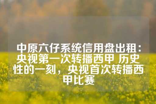 中原六仔系统信用盘出租：央视第一次转播西甲 历史性的一刻，央视首次转播西甲比赛