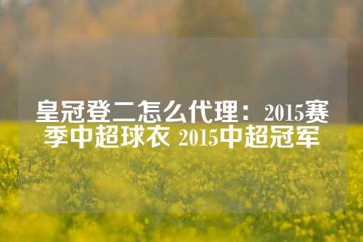 皇冠登二怎么代理：2015赛季中超球衣 2015中超冠军-第1张图片-皇冠信用盘出租