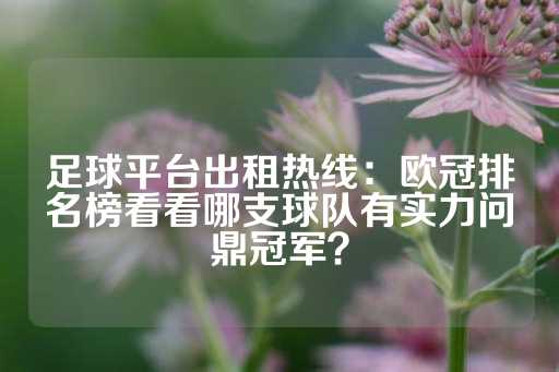 足球平台出租热线：欧冠排名榜看看哪支球队有实力问鼎冠军？