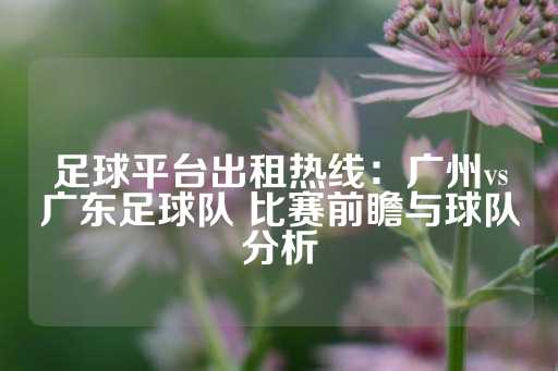 足球平台出租热线：广州vs广东足球队 比赛前瞻与球队分析