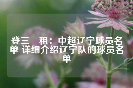 登三岀租：中超辽宁球员名单 详细介绍辽宁队的球员名单-第1张图片-皇冠信用盘出租