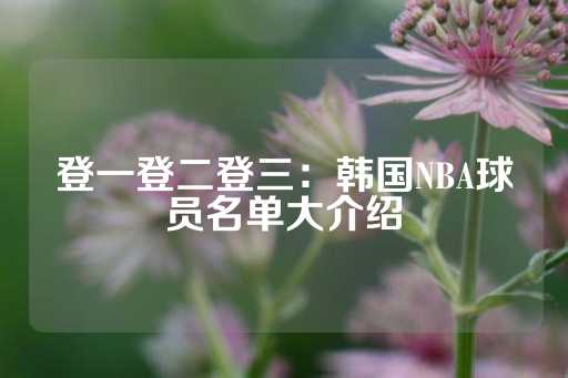 登一登二登三：韩国NBA球员名单大介绍