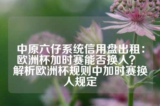 中原六仔系统信用盘出租：欧洲杯加时赛能否换人？ 解析欧洲杯规则中加时赛换人规定-第1张图片-皇冠信用盘出租