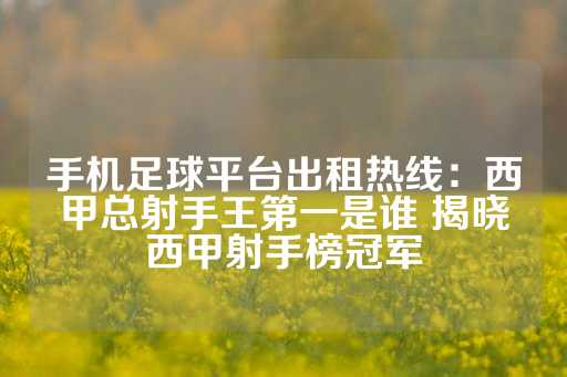 手机足球平台出租热线：西甲总射手王第一是谁 揭晓西甲射手榜冠军-第1张图片-皇冠信用盘出租