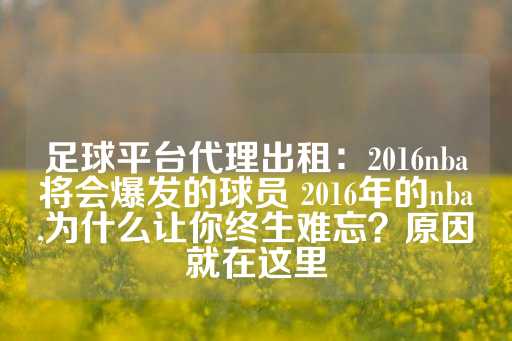 足球平台代理出租：2016nba将会爆发的球员 2016年的nba,为什么让你终生难忘？原因就在这里-第1张图片-皇冠信用盘出租