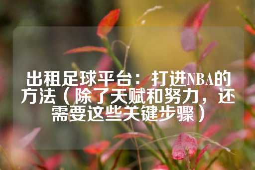 出租足球平台：打进NBA的方法（除了天赋和努力，还需要这些关键步骤）