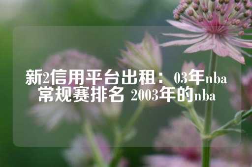 新2信用平台出租：03年nba常规赛排名 2003年的nba