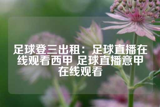 足球登三出租：足球直播在线观看西甲 足球直播意甲在线观看