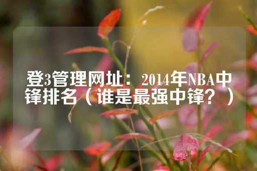 登3管理网址：2014年NBA中锋排名（谁是最强中锋？）