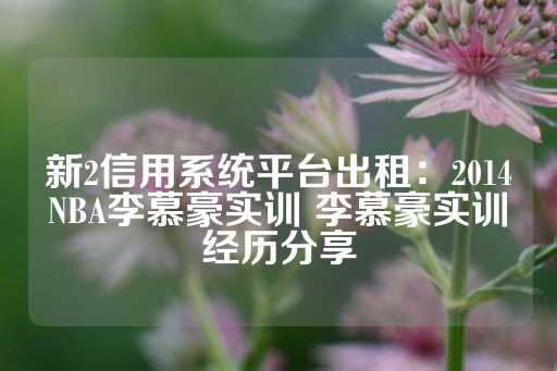 新2信用系统平台出租：2014NBA李慕豪实训 李慕豪实训经历分享-第1张图片-皇冠信用盘出租