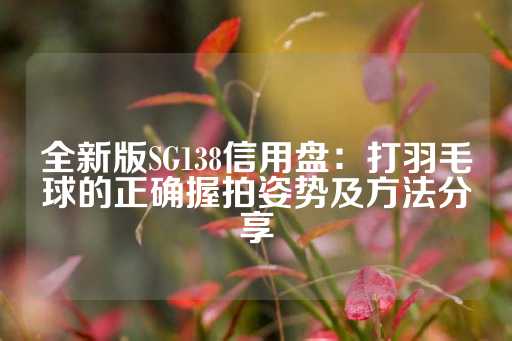 全新版SG138信用盘：打羽毛球的正确握拍姿势及方法分享-第1张图片-皇冠信用盘出租