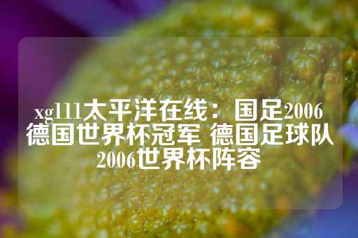 xg111太平洋在线：国足2006德国世界杯冠军 德国足球队2006世界杯阵容