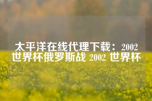 太平洋在线代理下载：2002世界杯俄罗斯战 2002 世界杯