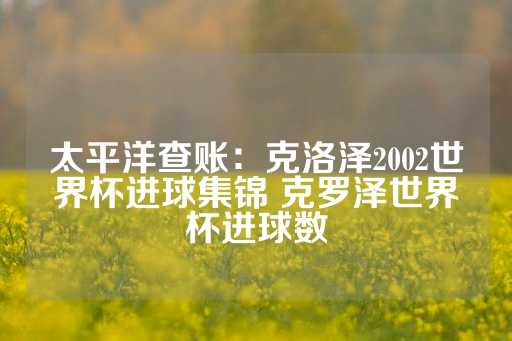 太平洋查账：克洛泽2002世界杯进球集锦 克罗泽世界杯进球数