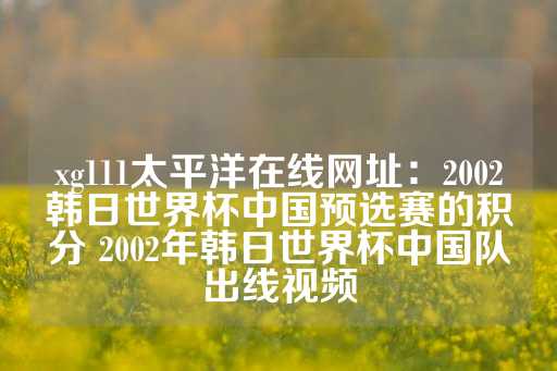 xg111太平洋在线网址：2002韩日世界杯中国预选赛的积分 2002年韩日世界杯中国队出线视频-第1张图片-皇冠信用盘出租