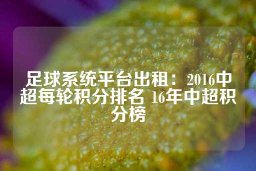 足球系统平台出租：2016中超每轮积分排名 16年中超积分榜-第1张图片-皇冠信用盘出租