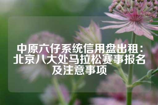 中原六仔系统信用盘出租：北京八大处马拉松赛事报名及注意事项-第1张图片-皇冠信用盘出租