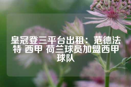 皇冠登三平台出租：范德法特 西甲 荷兰球员加盟西甲球队