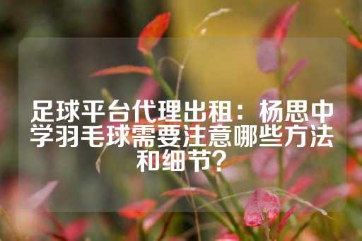 足球平台代理出租：杨思中学羽毛球需要注意哪些方法和细节？