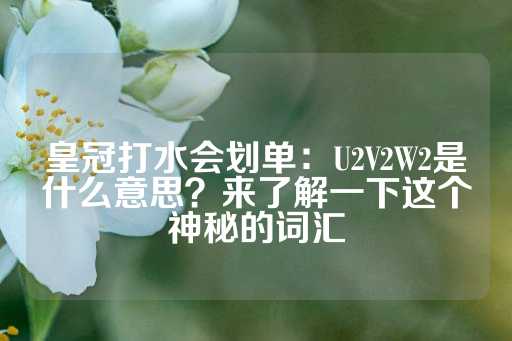 皇冠打水会划单：U2V2W2是什么意思？来了解一下这个神秘的词汇-第1张图片-皇冠信用盘出租