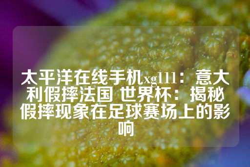 太平洋在线手机xg111：意大利假摔法国 世界杯：揭秘假摔现象在足球赛场上的影响