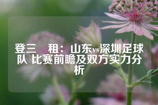 登三岀租：山东vs深圳足球队 比赛前瞻及双方实力分析