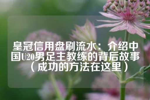 皇冠信用盘刷流水：介绍中国U20男足主教练的背后故事（成功的方法在这里）