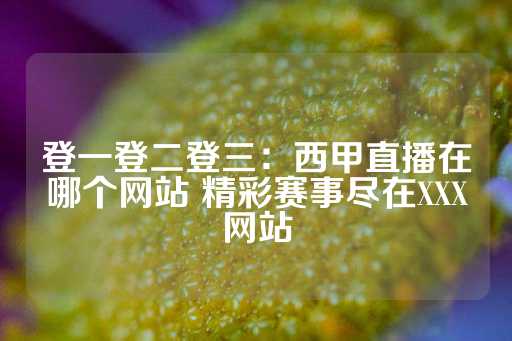 登一登二登三：西甲直播在哪个网站 精彩赛事尽在XXX网站