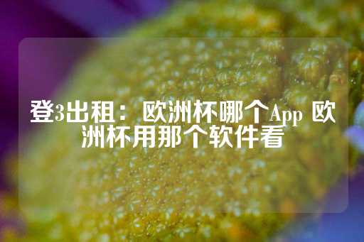 登3出租：欧洲杯哪个App 欧洲杯用那个软件看-第1张图片-皇冠信用盘出租