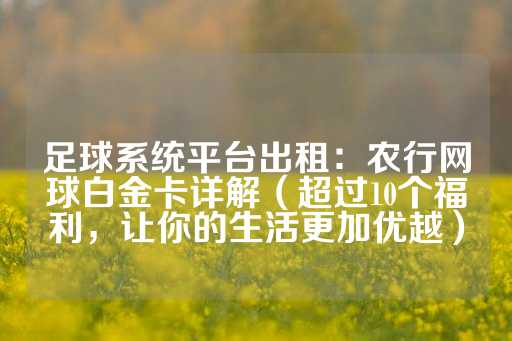 足球系统平台出租：农行网球白金卡详解（超过10个福利，让你的生活更加优越）-第1张图片-皇冠信用盘出租