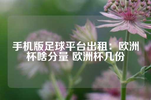 手机版足球平台出租：欧洲杯啥分量 欧洲杯几份-第1张图片-皇冠信用盘出租