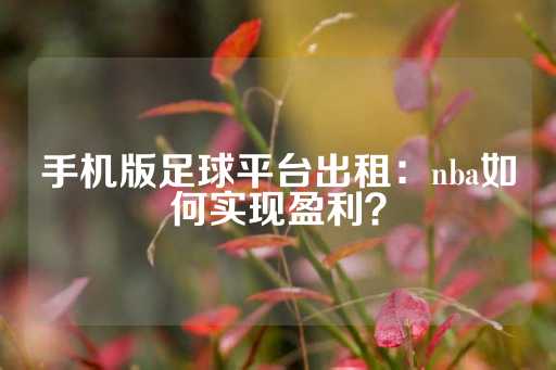 手机版足球平台出租：nba如何实现盈利？-第1张图片-皇冠信用盘出租