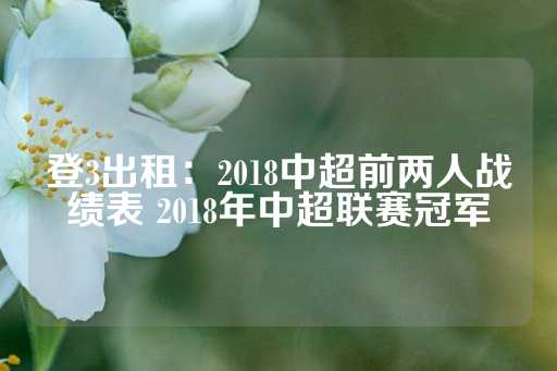 登3出租：2018中超前两人战绩表 2018年中超联赛冠军-第1张图片-皇冠信用盘出租