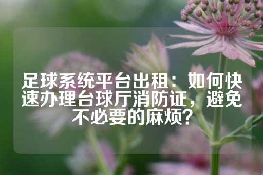 足球系统平台出租：如何快速办理台球厅消防证，避免不必要的麻烦？