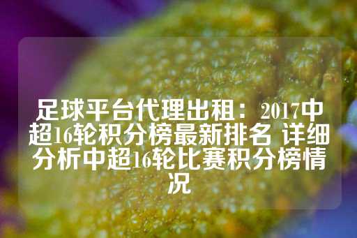 足球平台代理出租：2017中超16轮积分榜最新排名 详细分析中超16轮比赛积分榜情况-第1张图片-皇冠信用盘出租