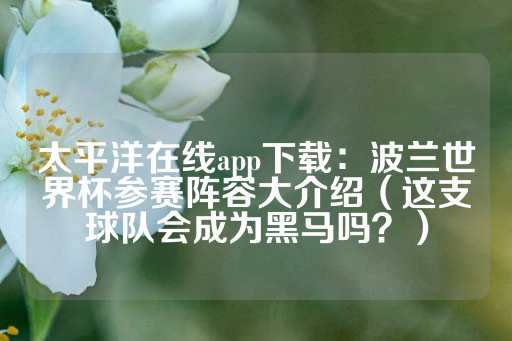 太平洋在线app下载：波兰世界杯参赛阵容大介绍（这支球队会成为黑马吗？）-第1张图片-皇冠信用盘出租