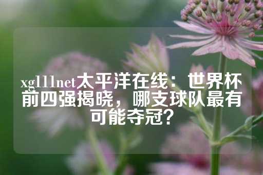 xg111net太平洋在线：世界杯前四强揭晓，哪支球队最有可能夺冠？-第1张图片-皇冠信用盘出租