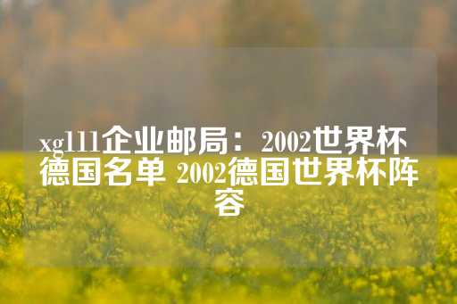 xg111企业邮局：2002世界杯 德国名单 2002德国世界杯阵容