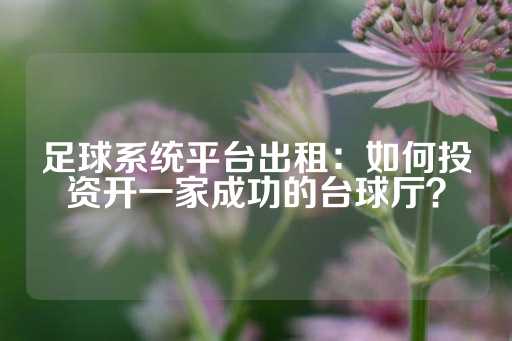 足球系统平台出租：如何投资开一家成功的台球厅？