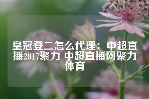 皇冠登二怎么代理：中超直播2017聚力 中超直播网聚力体育-第1张图片-皇冠信用盘出租