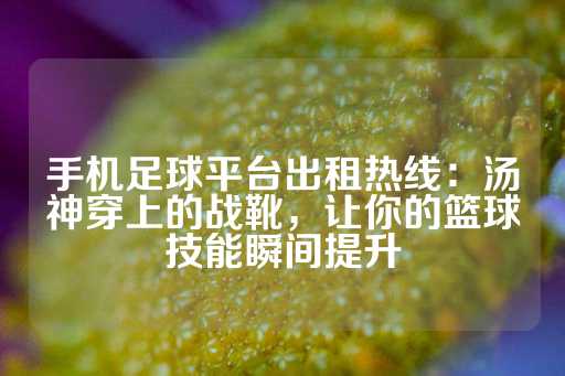 手机足球平台出租热线：汤神穿上的战靴，让你的篮球技能瞬间提升-第1张图片-皇冠信用盘出租