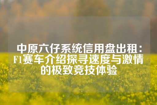 中原六仔系统信用盘出租：F1赛车介绍探寻速度与激情的极致竞技体验