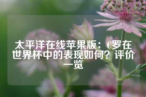 太平洋在线苹果版：C罗在世界杯中的表现如何？评价一览