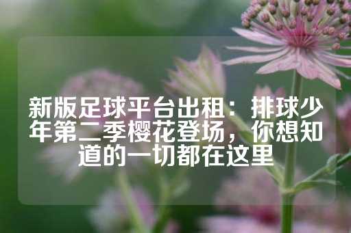 新版足球平台出租：排球少年第二季樱花登场，你想知道的一切都在这里