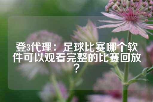 登3代理：足球比赛哪个软件可以观看完整的比赛回放？-第1张图片-皇冠信用盘出租